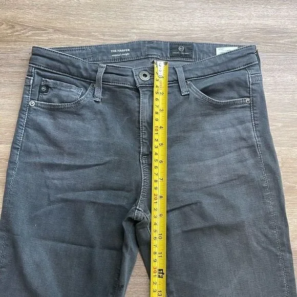 AG Adriano Goldschmied Harper Dark Gray Essential Straight Jeans 26R - Picture 12 of 13